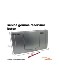Resim Sanica Gömme Rezervuar Buton Düğmesi Sanıca Tek Büyük Düğme Gri R 