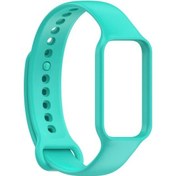 Resim Oldfriend Xiaomi Band 8 Active Uyumlu Siyan Silikon Kayış Dayanıklı Spor Kol Bandı 