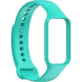 Resim Oldfriend Xiaomi Band 8 Active Uyumlu Siyan Silikon Kayış Dayanıklı Spor Kol Bandı 