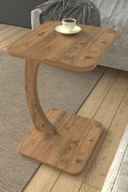 Resim Limnizza Dikdörtgen C Sehpa Tekerlekli Koltuk Yanı Laptop Masası Modern Zigon Yan Sehpa Salon Ofis Sehpası 