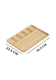 Resim 6 Bölmeli Bambu Kahvaltı Sunum Tabağı Bambu Kahvaltılık Bambu 