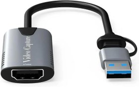 Resim Coverzone Type-c To Usb 2in1 Video Capture Yakalama Kartı Uçlu HDMI to Type-C PC Bilgisayar Video Adaptör Çevirici 