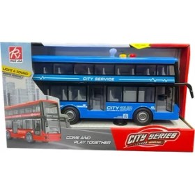 Resim Ctoys City Serisi İki Katlı Sesli ve Işıklı Süper Otobüs Mavi RJ5504 