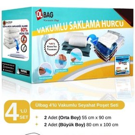 Resim Yazlık Set 4'lü 75 Mikron Ekstra Kalın Vakumlu Hurç 2ad 80x100 2ad 55x90 Şeffaf 
