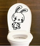 Resim Klozet Banyo Sticker Komik Resim 6 Siyah 