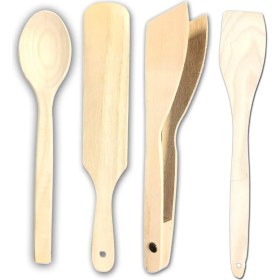 Resim Xmlsepetim Pratik Kullanım Ahşap Mutfak Seti 4 Parça 