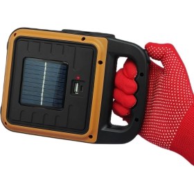 Resim Ürün Gezegeni® Taşınabilir 4 Farklı Fonksiyonlu Güneş Enerjili ve USB ile Şarj Olabilen Portatif LED Işıldak HS-8020 