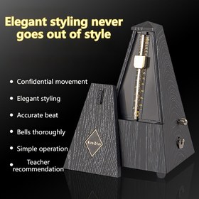 Resim 3 Renk, Ahşap Desen Taklit Mekanik Metronom, Evrensel Metronom, Kule Metronom, Gitar, Keman, Guzheng, Piyano ve Diğer Enstrüman Aksesuarları İçin Uygun, Dereceli Özel Ritim Cihazı, Başlangıç Seviyesi Ritim Aracı, Sınavlar ve Tatil Hediyeleri İçin İdeal, Müzisyenlerin Tercihi, Sekizinci Sınıf Sınav 