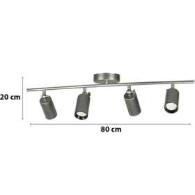 Resim Normadia Modern 4'lü Gri Spot Ledli Avize, Salon, Mutfak ve Banyo Için Şık Tasarım 