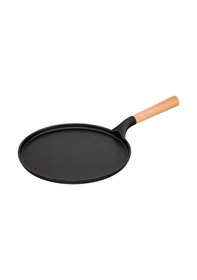 Resim Noble Life Döküm Granit Krep Tavası 28cm Ahşap Saplı Düz 