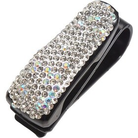Resim Lasonstiges Kristal Güneş Gözlüğü Klip Bling Güneş Gözlüğü Güneş Gözlüğü Montaj Askısı Döner Araba Cam Pedleri Bilet Kartı İle 180 Derece 