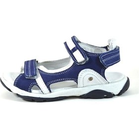 Resim Bayrak Hakiki Deri Nubuk Lacivert Ortopedik Erkek Çocuk Sandalet Lacivert 