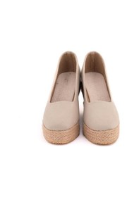 Resim Star Tombis Gerçek Elişi Bej Platformlu Keten Dolgu Topuk Handmade 