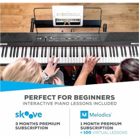 Resim Hype Store Alesis Recital Dijital Piano Klavye 88 Tuşlu Yeni Başlayanlar Için Yarı Ağırlıklı Tuşlu, Dahili Hopa 