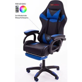 Resim Sports Aurora Oyuncu Koltuğu Rgb Işıklı Masaj Özellikli Baldır Dayama Gaming Chair 
