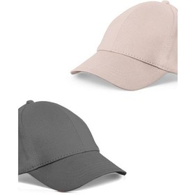 Resim Unisex Gri Ve Taş Rengi 2'li Beyzbol Şapka Seti - Unisex Gri - Taş Rengi 