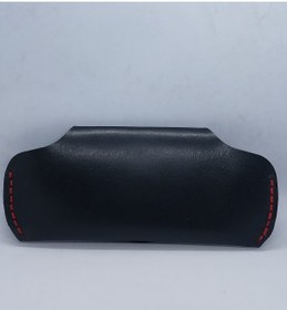 Resim sorte store Hakiki Deri Siyah El Yapımı Kırmızı Kenar Dikişli Kırmızı Çiçek Monteli Kadın Gözlük Kılıfı 