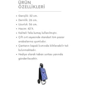 Resim Mabeyn Pazar Arabası Yedek Çantası (Mavi) 