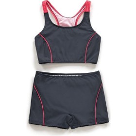 Resim Endeep Kız Çocuk Şortlu Yüzücü Bikini Takımı-gri Gri 