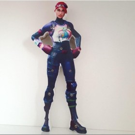 Resim Led Fortnite Brite Bomber Karakteri Led Işıklı Pano Biblo Ahşap Masa Dekor Mavi 