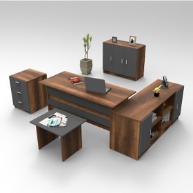 Resim Robinhome Robin Home Verona Abcef Ofis Büro Masa Takımı Barok-Gri 