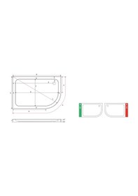 Resim Shower 100x130 Oval Asimetrik Flat Duş Teknesi H:7 Cm 