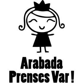 Resim Arabada Prenses Var Duvar Dekor Sticker 40 x 52 cm 
