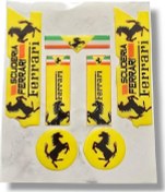 Resim Motosiklet Ferrari Sticker Etket Seti Damla Etiket 7 Parça Set 