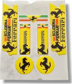 Resim Motosiklet Ferrari Sticker Etket Seti Damla Etiket 7 Parça Set 