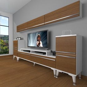 Resim Decoraktiv Ekoflex 9 Mdf Silver Tv Ünitesi Tv Sehpası - Beyaz - Ceviz 