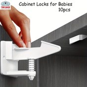 Resim 10 Dolap Kilidi - 10 Paket Çocuk Güvenlik Kilidi - Görünmez Yapıştırıcı - Dolap Kilidi - Çoğu Dolap ve Dolap İçin Uygun - Kurulum İçin Delme Gerektirmez 