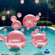Resim 26 adet 4D inci pembe dairesel alüminyum folyo balonlar - parıldayan balonlar, 360 derece balonlar, altın renkli balonlar, kutlama etkinlikleri için mükemmel 