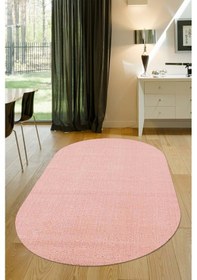 Resim Seria Halı Dinarsu Yumuşak Peluş Post Yıkanabilir Kaymaz Taban Tavşan Tüyü Halı Yolluk Pembe 
