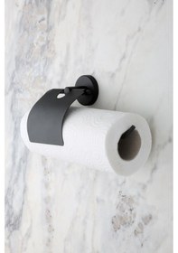 Resim Alper Banyo Lotus Yapışkanlı Siyah Kapaklı Solo Havluluk Askısı - İster Yapıştır İster Montajla Siyah 