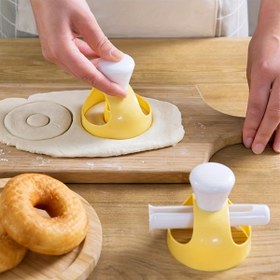 Resim 1 Adet Evrensel DIY Donut Yapım Seti - PP Yapışmaz Plastik Donut Kesici ve Daldırma Aletli, Kullanımı Kolay Mutfak Pişirme Aracı 