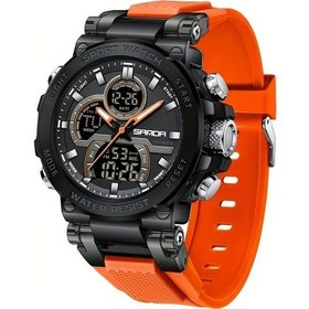 Resim Oldfriend Sanda Erkek Spor Saati Turuncu Dijital Kadran 50m Su Geçirmez Kronometre Diğer 