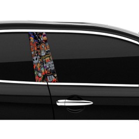 Resim Araba Etiketleri, Tuning Kaplama, Direk Folyosu - Turuncu Karma Film Renkli 