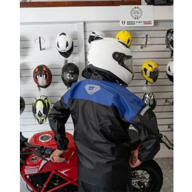 Resim ForteGT 1134 Pvc Motosiklet Yağmurluk Alt Üst Takım Cepli Mavi XL BEDEN 