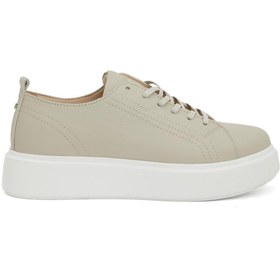 Resim Network Bej Kadın Deri Sneaker 