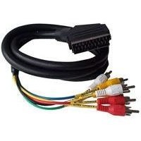 Resim AK 393 Audio Video Kablosu, 1.5 metre, Scart erkek (21 pin) konnektör <> 6 x Cinch erkek 
