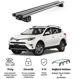 Resim Pençe Toyota Rav4 Ara Atkı 2013-2018 Uyumlu Gri Ara Atkı Port Bagaj Tavan Barı 