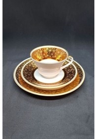 Resim Çay Fincanı 3 Parça 210 Ml Doğu Alman Yapımı Altın-beyaz 