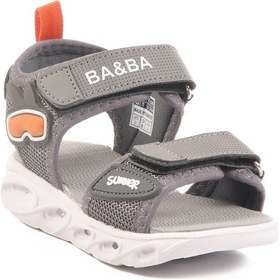 Resim Füme Cırtlı Işıklı Erkek Çocuk Spor Sandalet 018127 P Füme 