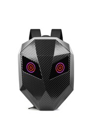 Resim Buldug Motosiklet Kask Bölmeli LED Ekranlı Sert Kabuk Sırt Çantası–48×29×23cm–ABS, Su İtici, Genişleyebilir 