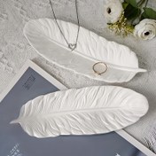 Resim 1 adet Tüy Şekilli Depolama Tepsisi Silikon Kalıp DIY Alçı Çimento Tüy Tabak Takı Depolama Tepsisi Reçine Kalıbı 