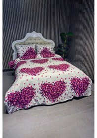 Resim Pembe Tek Kişilik Nevresim Seti Pamuklu 