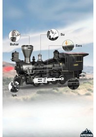 Resim Mj Toys Işıklı Ve Sesli Classic Buharlı Tren Set 30 Parça Hediyelik Oyuncak Lokomotif Seti Klasik Tren Seti 