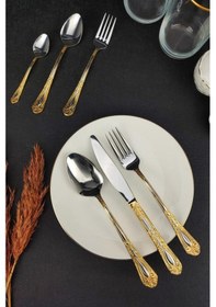Resim Haven 72 Parça Çelik Çatal Kaşık Bıçak Seti Gold 