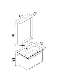 Resim Orka Clay 80 Cm Mdf Sahra Banyo Dolabı Takımı Çok Renkli 