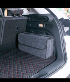 Resim Gri Araç Oto Içi Bagaj Organizer Alet Eşya Düzenleyici Keçe Çanta 